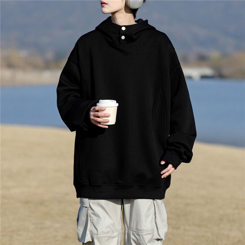 8XL-M美式重磅连帽卫衣大码结构设计拼接上衣秋季外套WY9106特P50,女装短外套,电商B238