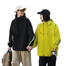 情侣日系连帽夹克外套防风冲锋衣袖子拉链可拉开设计JK3932P105，男装夹克，电商A400（原B301）