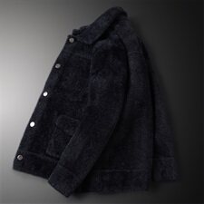 3330冬季翻领休闲加厚保暖水貂绒开衫外套，男装针织衫/毛衣，钱塘2010-1