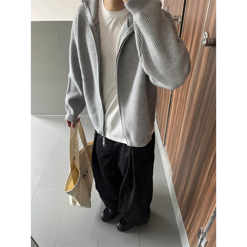 【有货】cleanfit灰色拉链开衫毛衣外套男款针织衫M5653LL-特P55,男装针织衫/毛衣,星座1007（原301D）