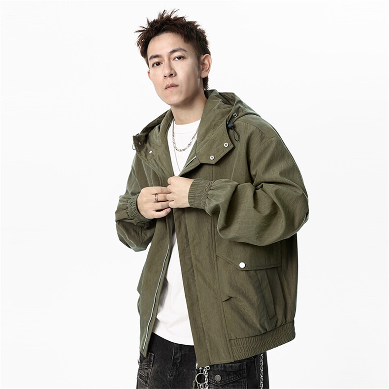 牛仔连帽外套男士痞帅复古时尚2025新款工装连帽夹克JK1357-P80,男装工装外套,星座1103-3