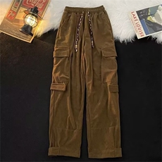 青少年大码工装裤男女秋季新款日系复古宽松直筒休闲裤A778/P46，男装休闲裤，星座506B