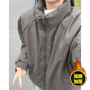 现货美式高街休闲棉衣夹克三防立领纯色户外工装加厚棉服外套图片