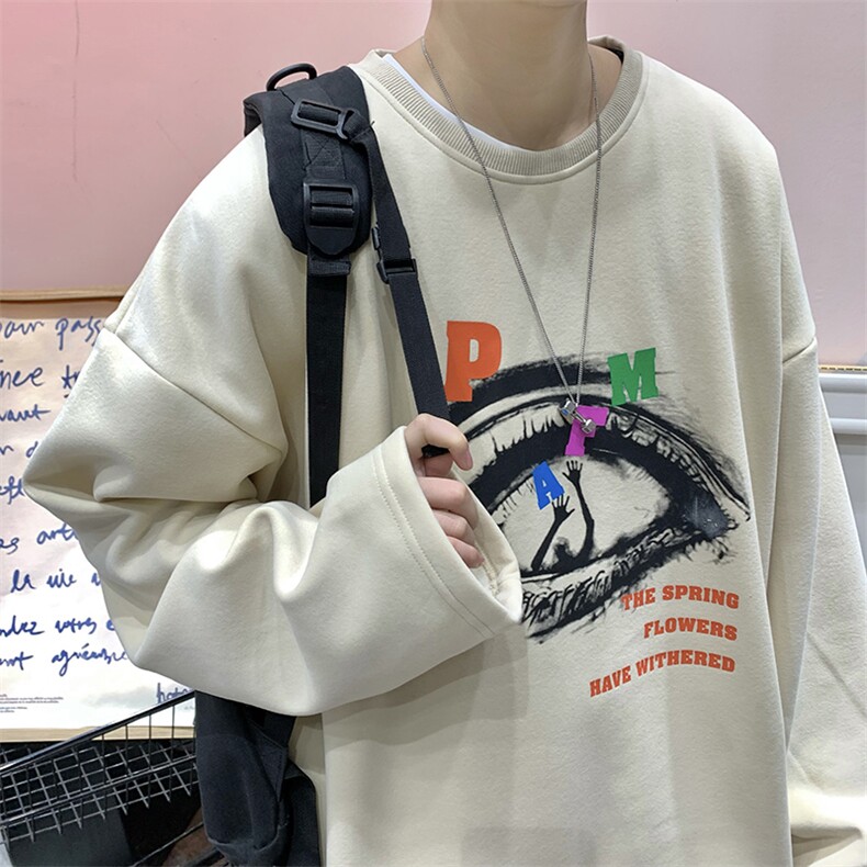23春新款港风宽松休闲oversize套头打底卫衣B266-T01-P50,男装T恤,星座B257-1