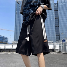 夏季潮牌织带条纹运动短裤男美式宽松休闲五分裤现货K7916-P32，男装牛仔裤，星座512-3