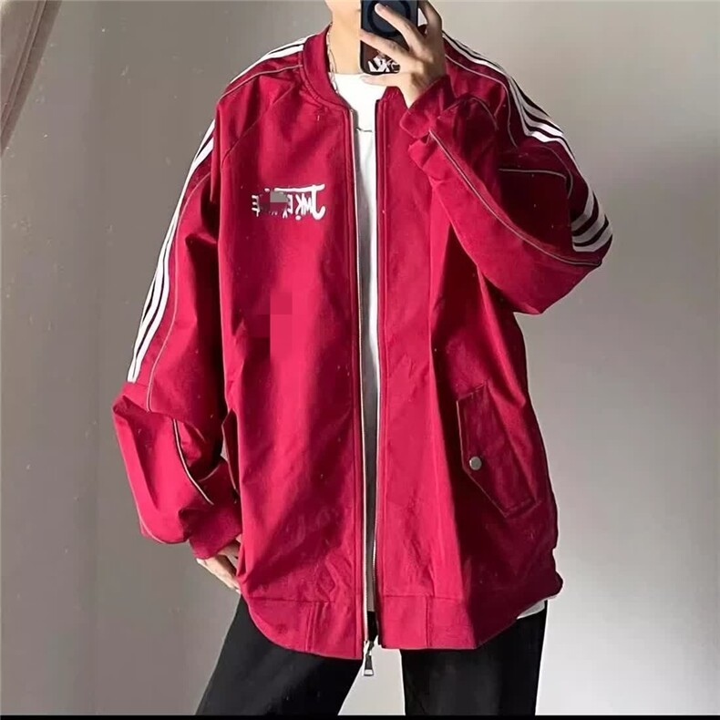 网络图现货美式潮流痞帅设计感印花休闲飞行夹克棒球服JW824-P48,男装夹克,星座715-7