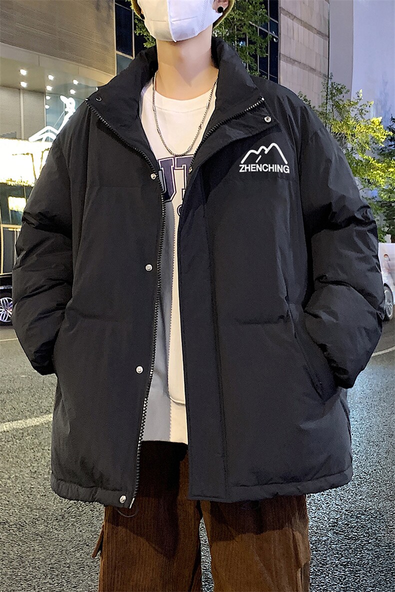 港风冬季新款立领白鸭绒羽绒服男潮宽松印花YR6185P195控258,男装羽绒服,电商A268A