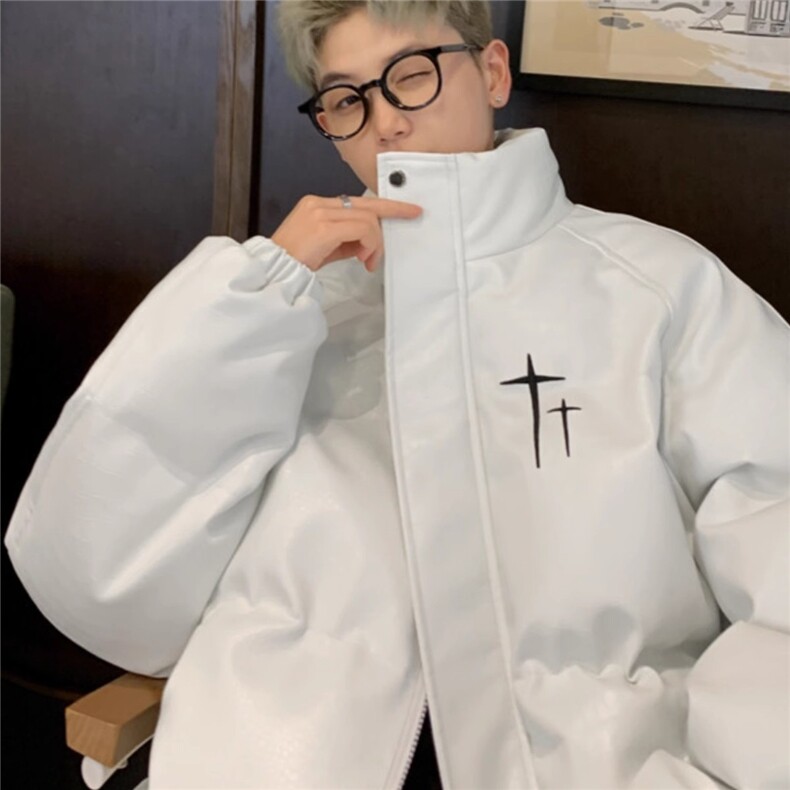 宽松型潮保暖常规立领拉链青少年紫色宽松棉服男款冬季外,男装棉衣,星座218-1（原230）