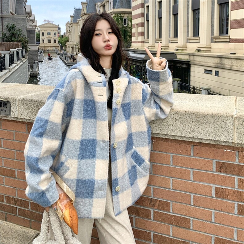 连帽毛呢外套8881P225K338,女装毛呢外套,2C201