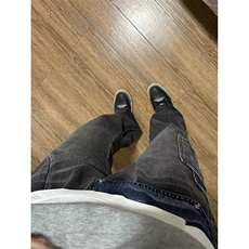 B221美式ins高街暗黑小众铆钉个性拼接牛仔裤LK23141-P65控88，男装牛仔裤，电商B221