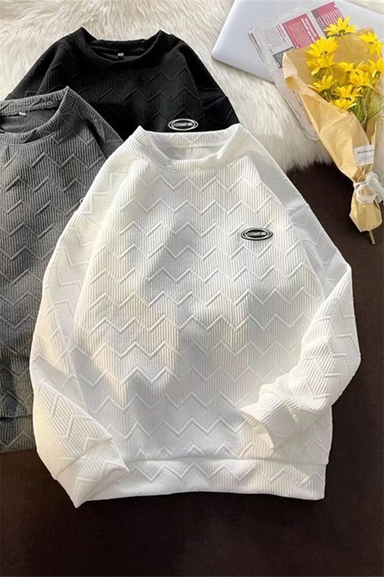 华夫格卫衣男春秋季新款潮牌立体圆领宽松休闲外套W2346-P28,男装卫衣,星座512-4