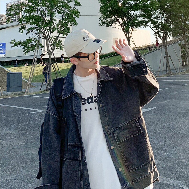 爆爆爆2022港风宽松男士牛仔夹克情侣百搭潮流外套JK995-P60,男装夹克,星座1103-3