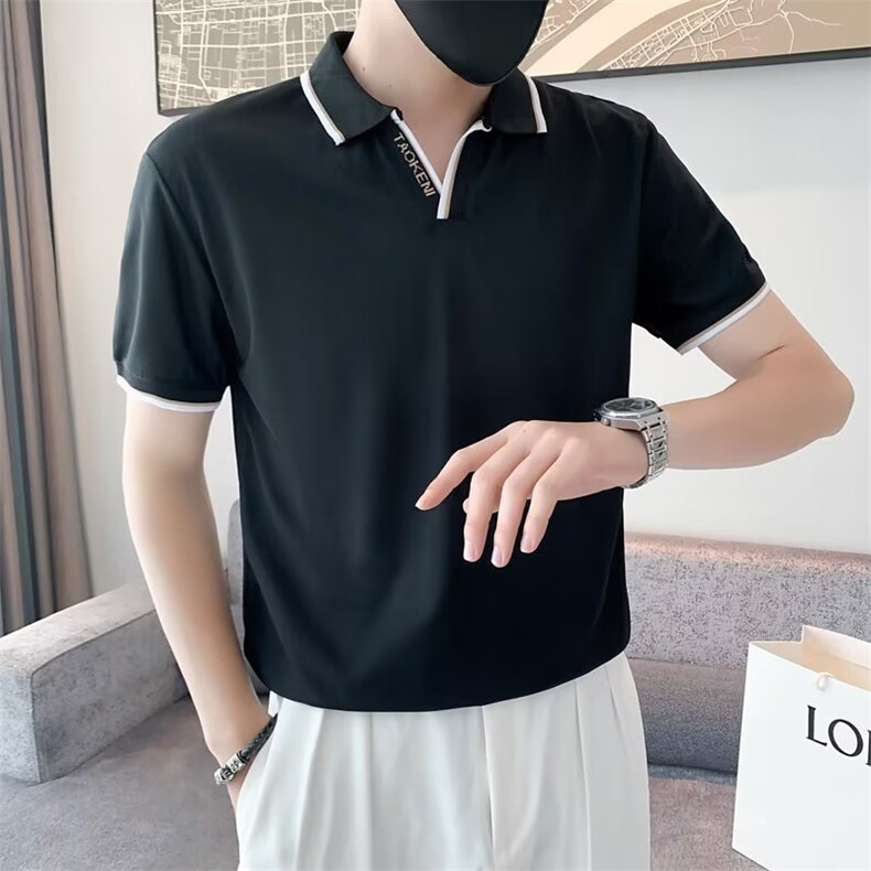 POLO衫短袖男夏季冰感翻领男士冰丝薄款半袖商务风大码T恤T549P28图片