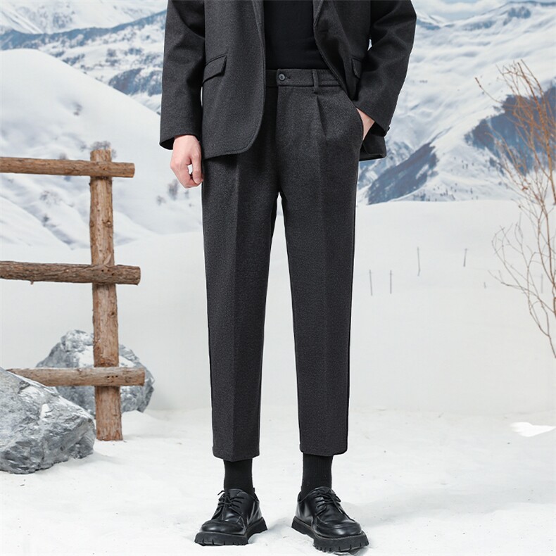 毛呢西裤男秋冬新款韩版宽松休闲九分裤CY86-特P48(79），男装西裤，星座214-5