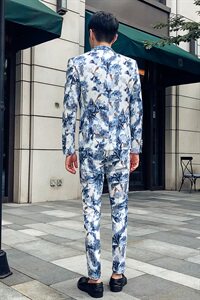秋冬韩模款潮流个性夜店花西服套装男三件套小西装A470-TZ88图片