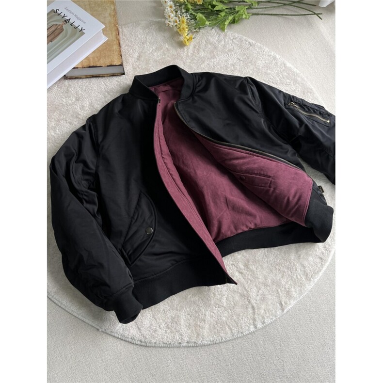 酒红丝绒加厚棉服双面穿807-3-JKM203-P108,男装棉衣,星座807-3