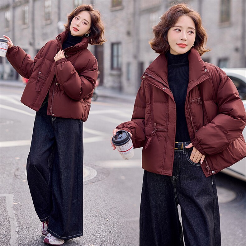 2024冬季新款洋气时尚短款面包服羽绒服,女装羽绒服,深水步