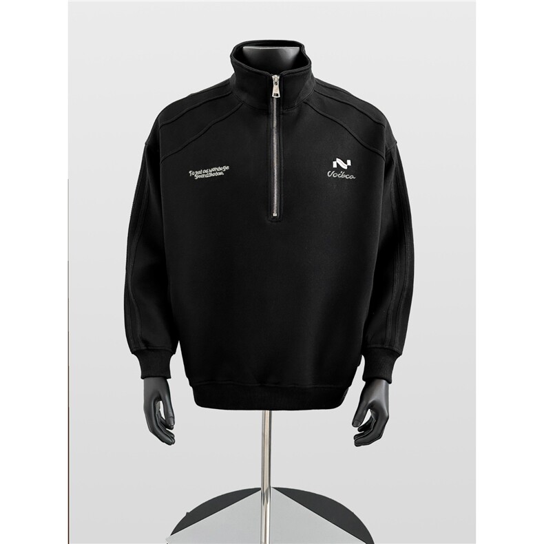 半拉链卫衣男生秋冬2025新款刺绣上衣潮流宽松情侣外套WB582-P46，女装短外套，星座412-3