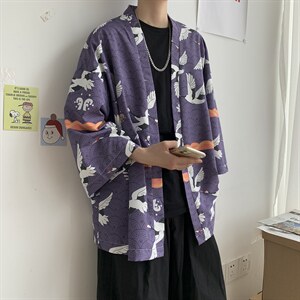 夏季大码港风日系外套防晒服和服开衫薄款道袍披风汉服潮 F12/P40图片