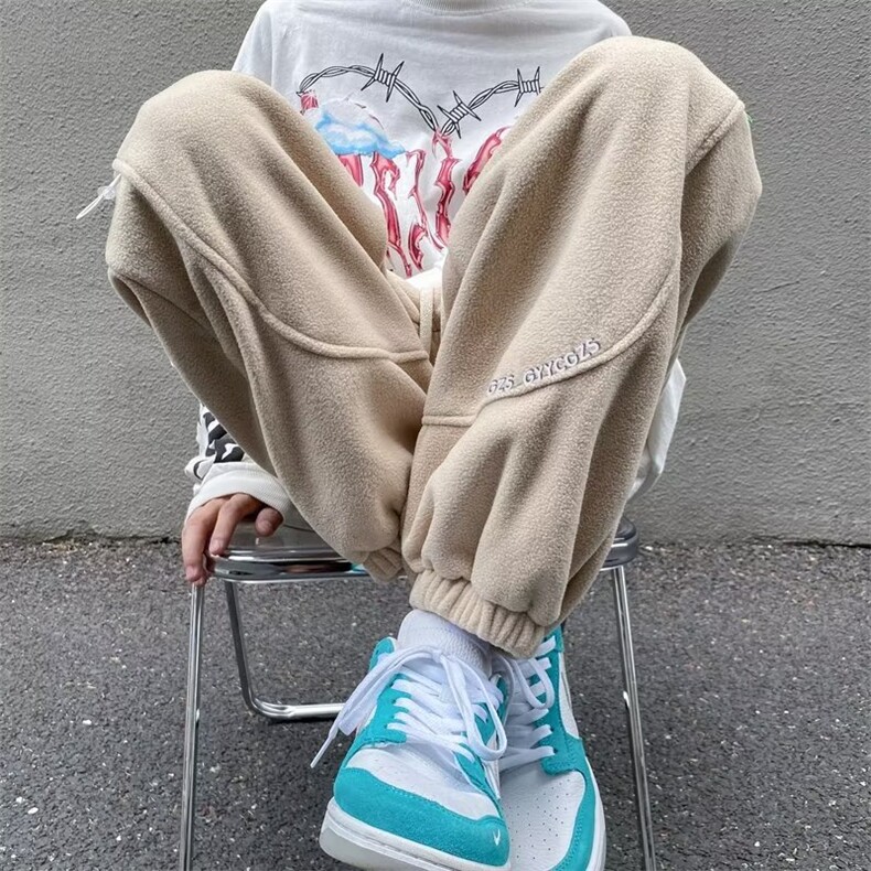 秋冬韩版字母刺绣美式卫裤男士百搭纯色宽松休闲运动束脚裤HK928,男装休闲裤,星座1008