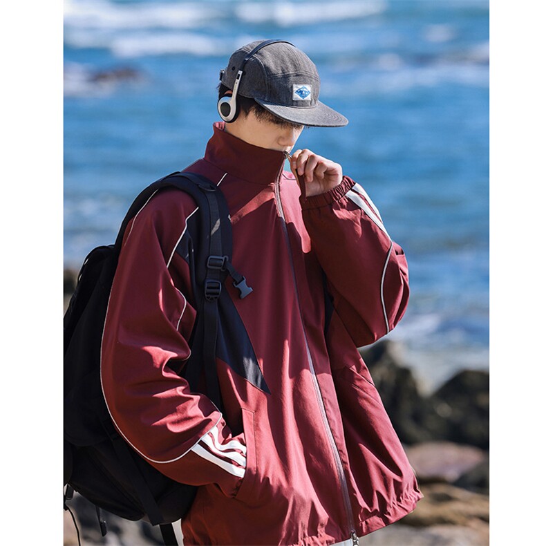 春季新款中性风三防户外夹克男立领冲锋衣外套DSA157B-JK1563-P75,男装夹克,电商A157B
