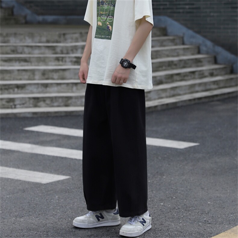 百搭休闲裤男宽松直筒休闲裤百搭ins港风潮男裤K0762-P38,男装休闲裤,星座308B-1