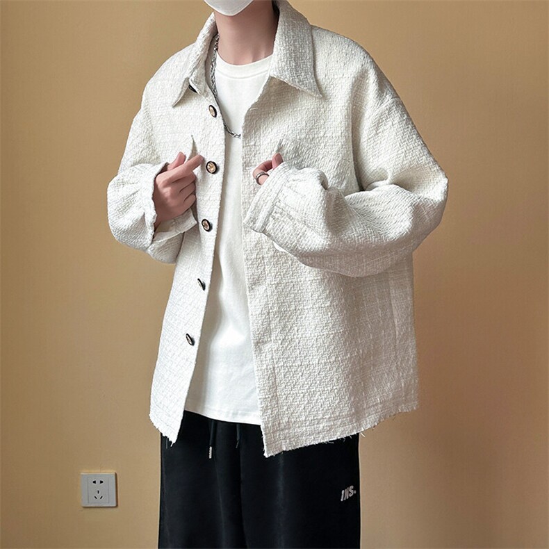 新款现货高品质羊毛呢料外套小香风中长款夹克A351-AJ2507-p110，男装夹克，电商A351