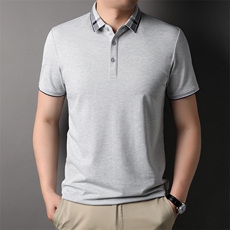 短袖T恤衫男士夏季薄款冰丝翻领半袖商务休闲Polo衫半袖潮，男装Polo衫，电商B212（原钱塘6029）