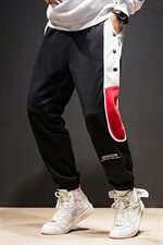 秋装中国风宽松嘻哈滑板潮男休闲卫裤撞色拼接哈伦九分裤K277/P65，男装休闲裤，星座608A