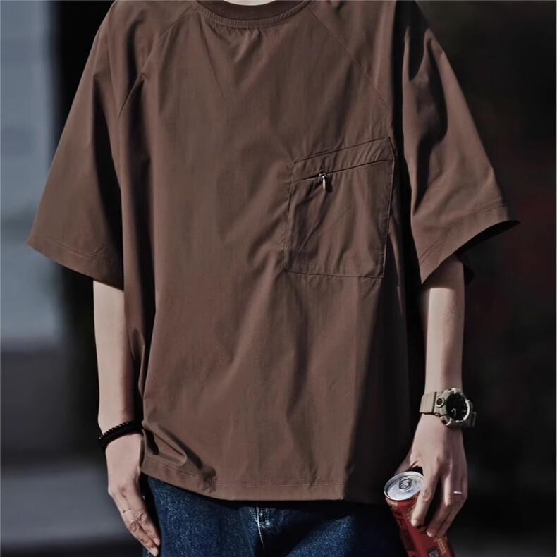 夏季户外速干系绳短袖松弛感复古宽松中性休闲T恤男TTX74,男装T恤,星座208-5