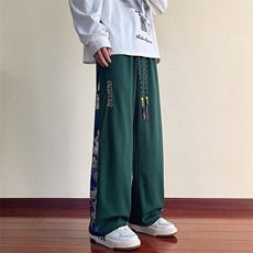直筒垂感刺绣卫裤男潮牌休闲裤子青少年学生春秋男裤运动长裤，男装休闲裤，四季星座218-1