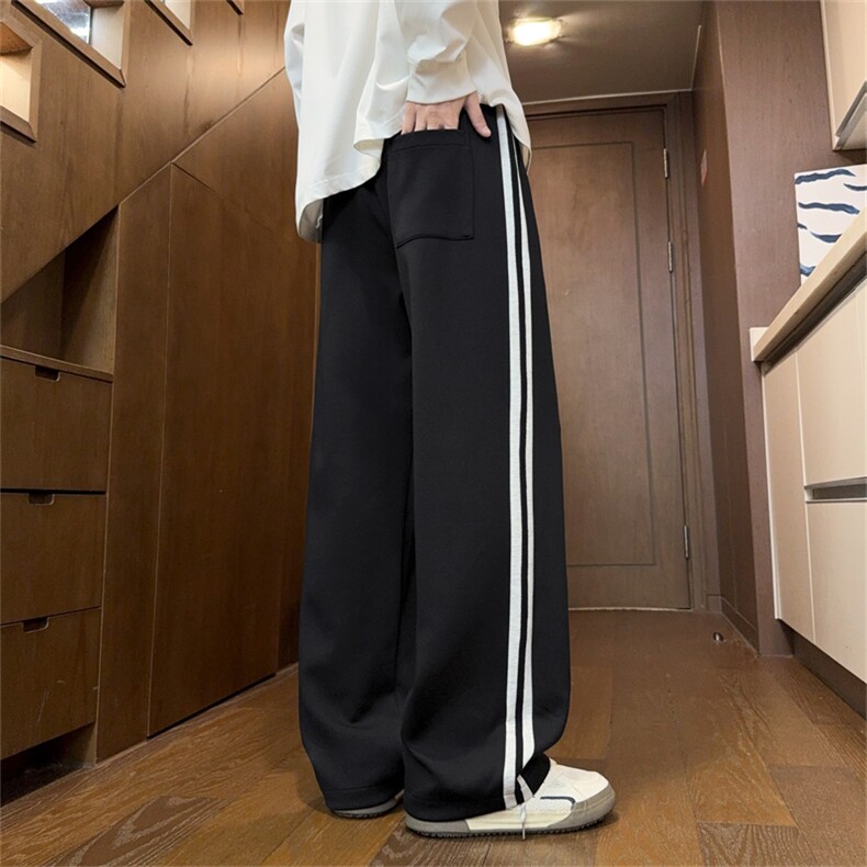 条纹设计感直筒休闲卫裤CK63M-3XL特P30,男装休闲裤,电商B325