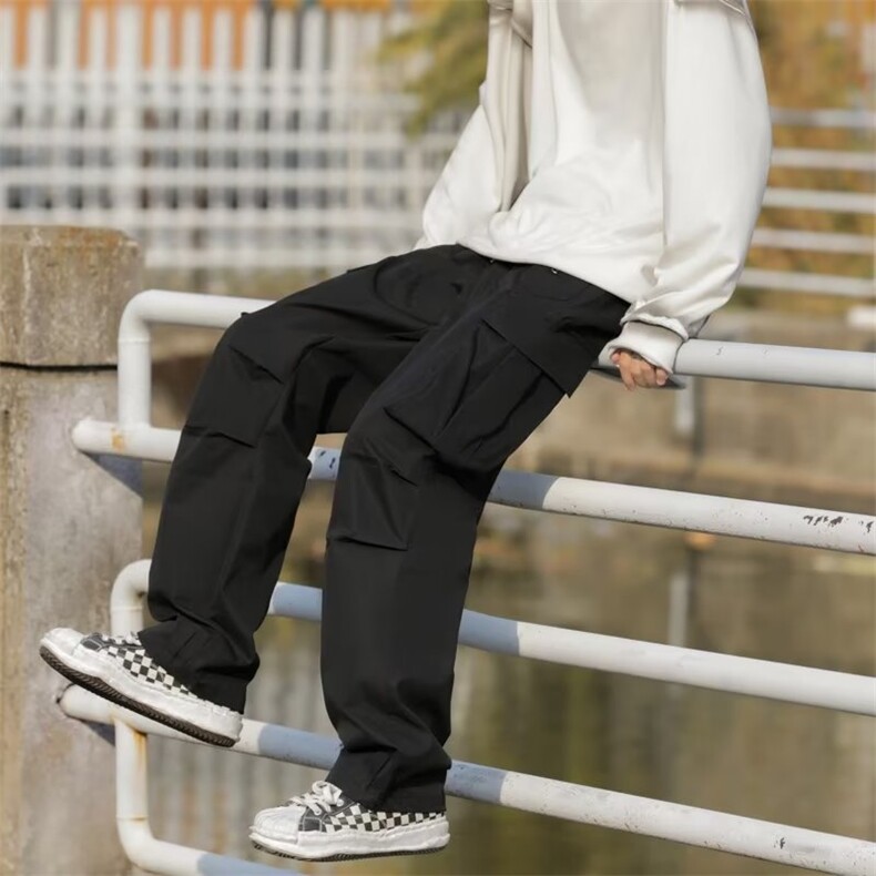 美式街头机能风冲锋裤子男秋季直筒宽松休闲裤K517P40,男装休闲裤,星座1116-2