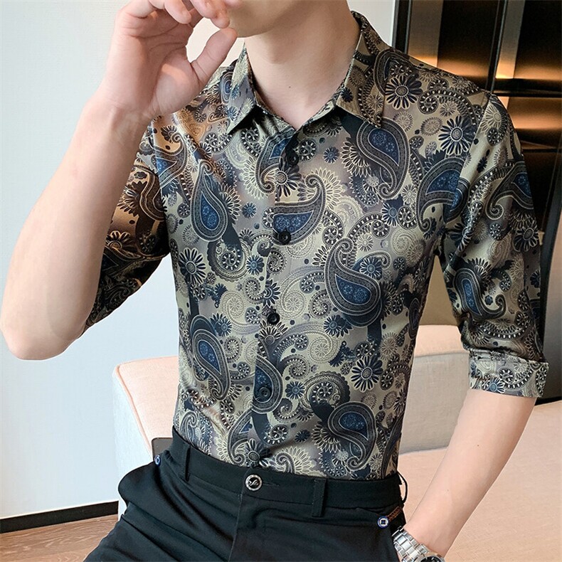 CS991-P48夏季时尚仿衬衣中袖衬衣七分袖衬衫,男装衬衫,星座507A（原星座306B-2）
