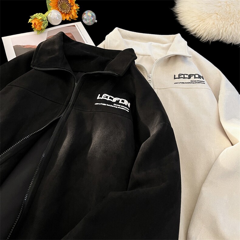 发泡印花夹克男高克重麂皮绒棒球服休闲冲锋衣外套6007-P60-控108,男装夹克,星座207
