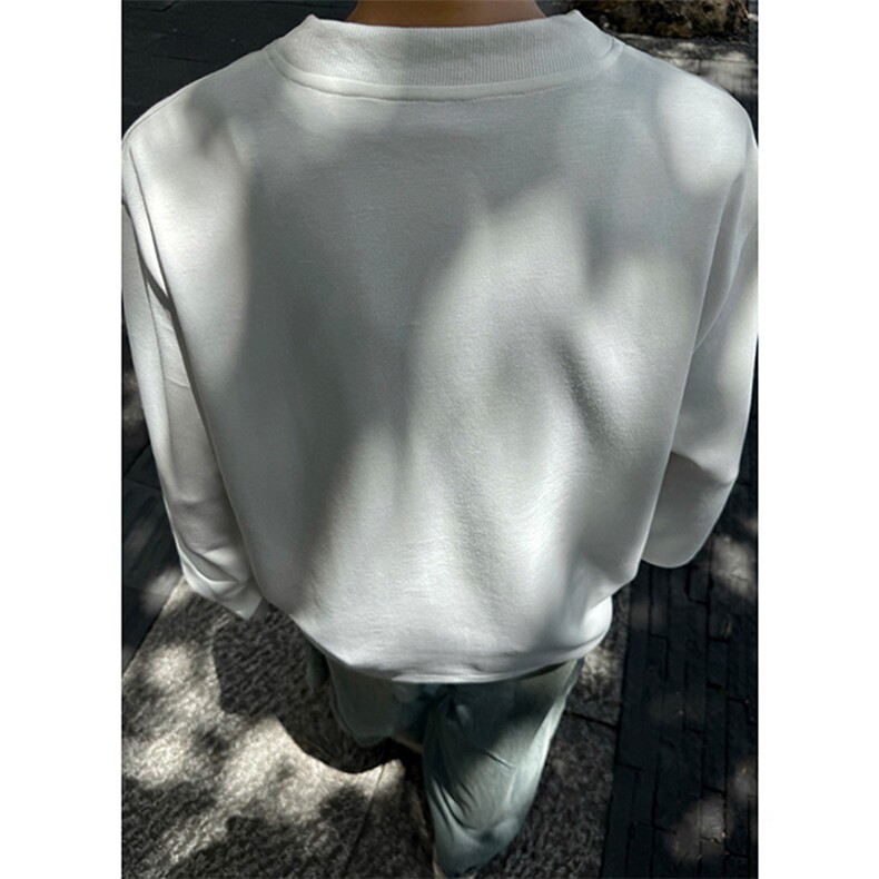 抖音得物品质26春装美式高街曼巴棉螺纹拼接卫衣圆领长袖T恤YT164,男装T恤,电商A486-1