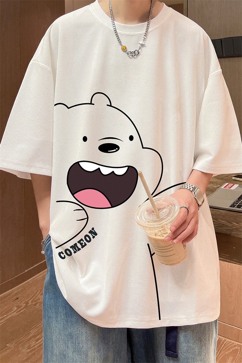 华夫格t恤男短袖男大码五分袖酒店风HT73131-P22,男装T恤,电商A040
