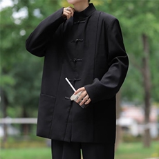 dk制服新中式立领民中山装风班服复古小众西服外套JW1158，男装西服，星座1116A-1（原606A）