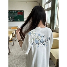 万针全刺绣解构设计260克重磅双纱纯棉高品质美式高街短袖T恤特35，男装T恤，电商A486-1