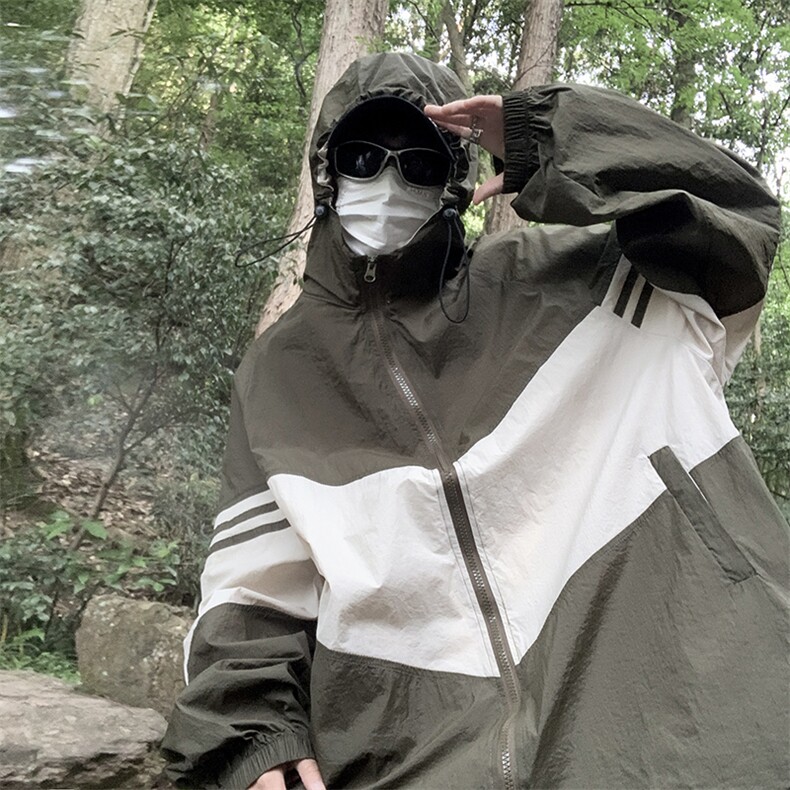 防晒衣男韩版潮流连帽拼色痞帅2026夏季新款ins宽松外套W4905-P39,男装防晒衣,星座412