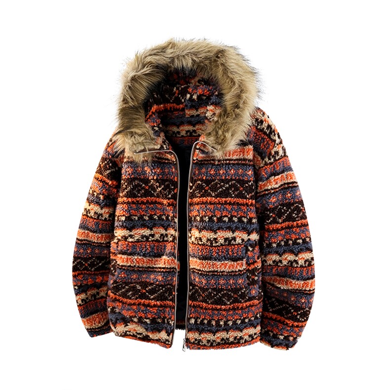 5XL-MMY1714-P168费尔岛棉衣男民族风座山雕羊羔毛提花550g，男装民族服装，电商D206-1