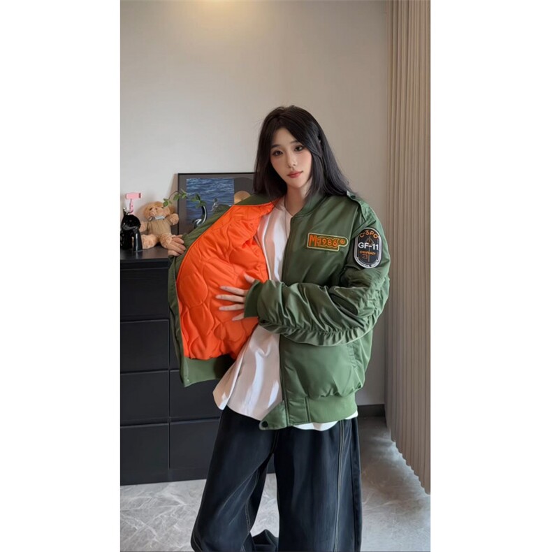 潮牌美式机车风男女教练飞行员夹克外套百搭刺绣棒球棉服L01批85,男装夹克,星座307A