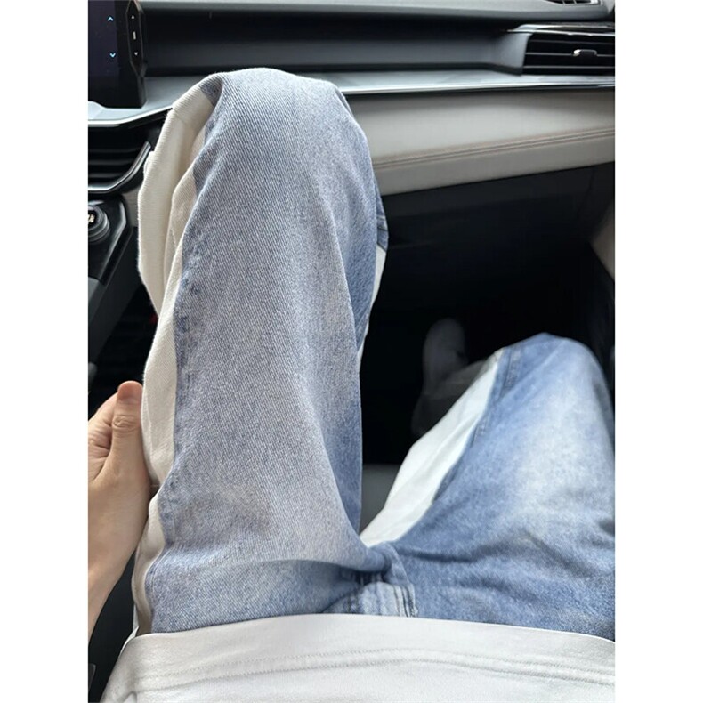 ！3D打印错觉水洗直筒美式渐变高街牛仔裤,男装牛仔裤,星座617C