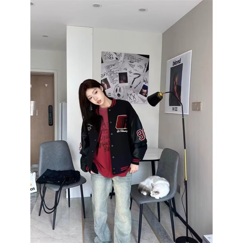 【网图现货】重磅毛呢刺绣加棉棒球服外套JK200/P85,男装夹克,星座205-3