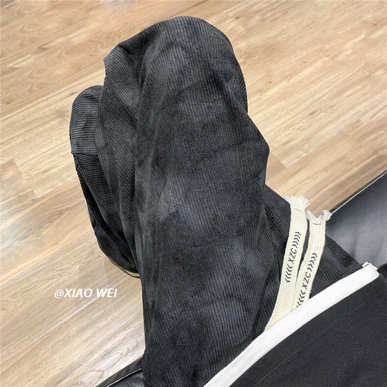 秋装灯芯绒扎染工艺新款休闲裤男宽松D329-QM534-P55-控68,男装休闲裤,电商D329