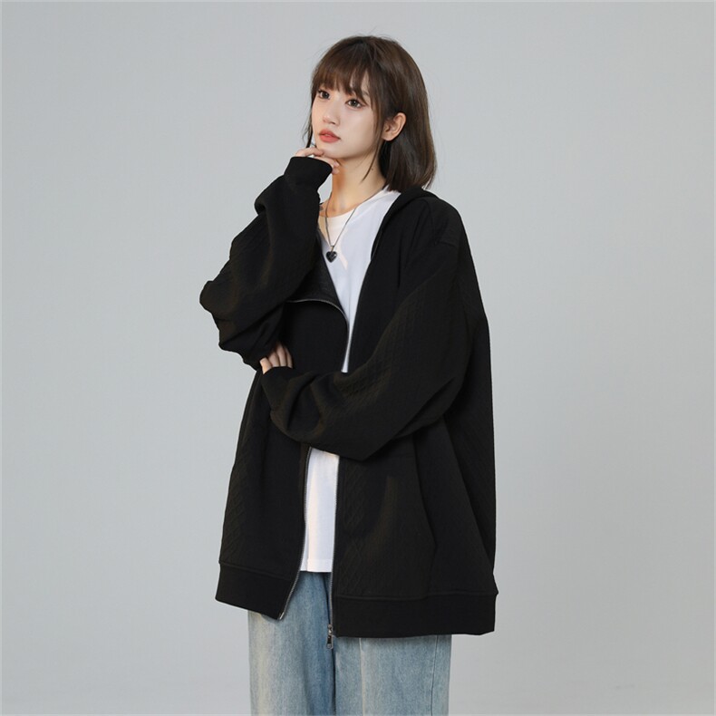 WY8119/P65秋装中性风连帽卫衣男女oversize潮牌美式高街外套上衣,男装卫衣,电商A141