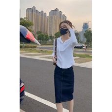 1506A/GJ220/P40新款内搭打底衫设计感不规则短款上衣潮1，男装T恤，星座1506A