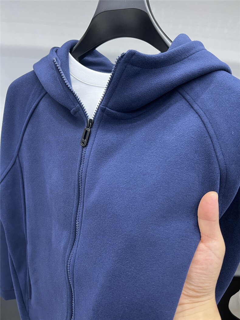 男士春秋冬季新款连帽保暖衣高品质羊毛拉链开衫双面磨毛外套,男装棉衣,电商B212（原钱塘6029）