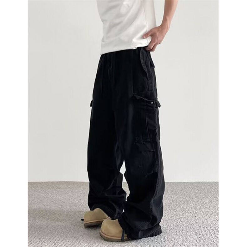 复古多口袋水洗工装裤男女做旧抽绳褶皱伞兵裤宽松阔腿裤子KG115，男装工装外套，星座1116A（原606A-3）