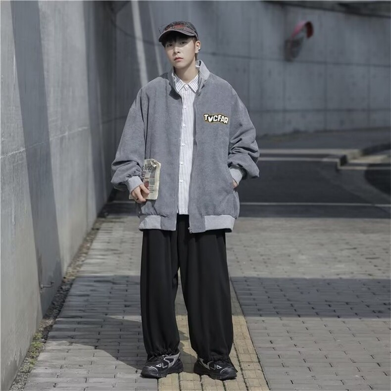 男春秋季百搭潮流休闲上衣港风潮牌宽松立领痞帅上衣Y6554/P58,男装夹克,星座506
